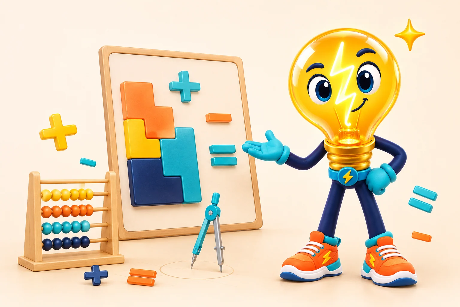 즐겁게 수학 문제를 푸는 Quiz Spark 마스코트